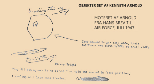 Arnold Kenneths optegning af sin UFO observation